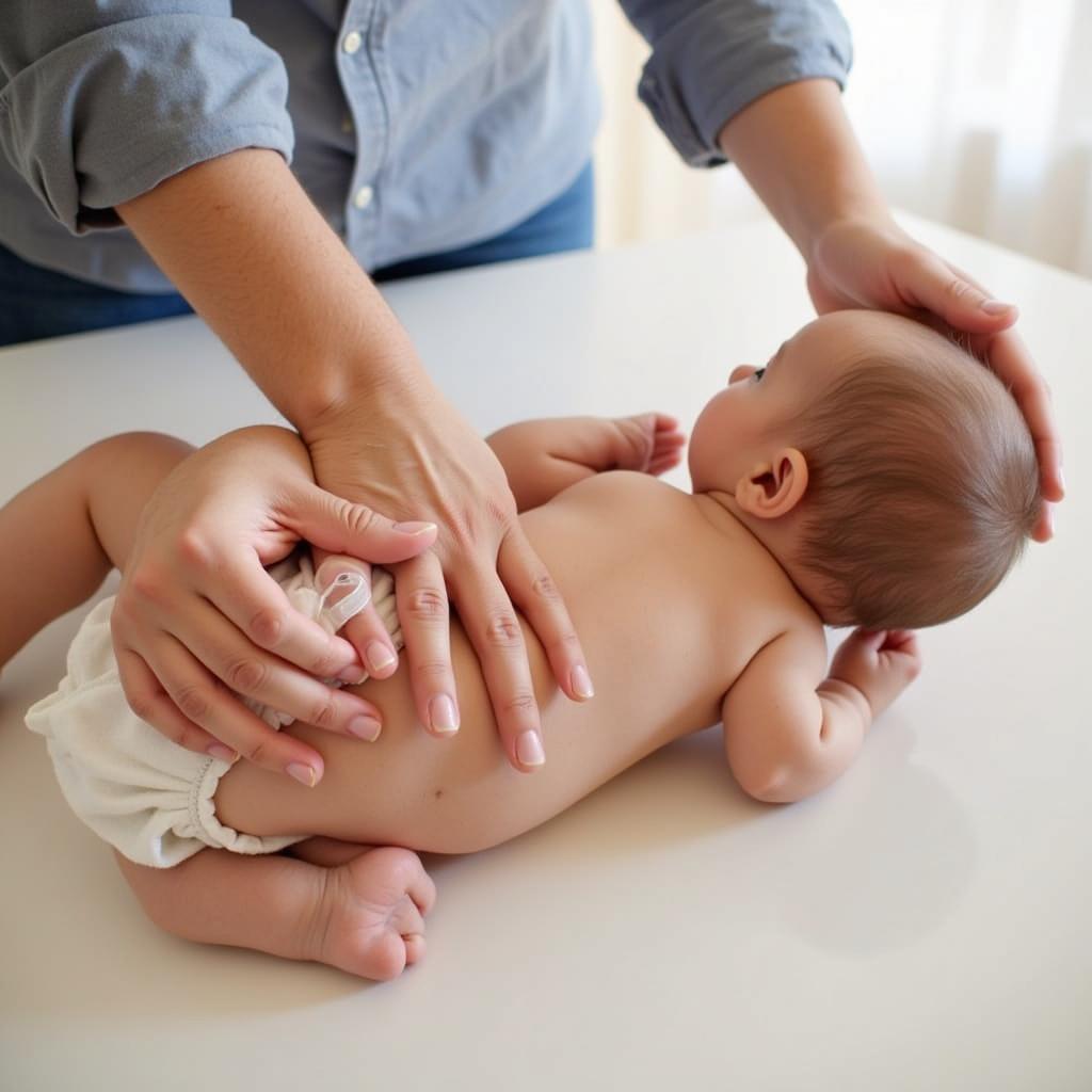 Parent Changing Baby's Nappy in Pakistan