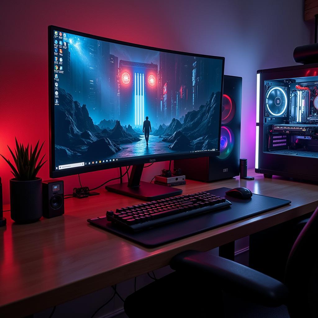 Enthusiast-grade PC build with a 240Hz monitor as the centerpiece