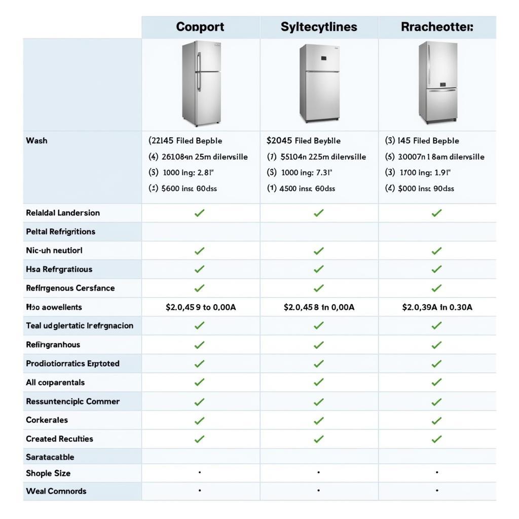 Pel Refrigerator Comparison