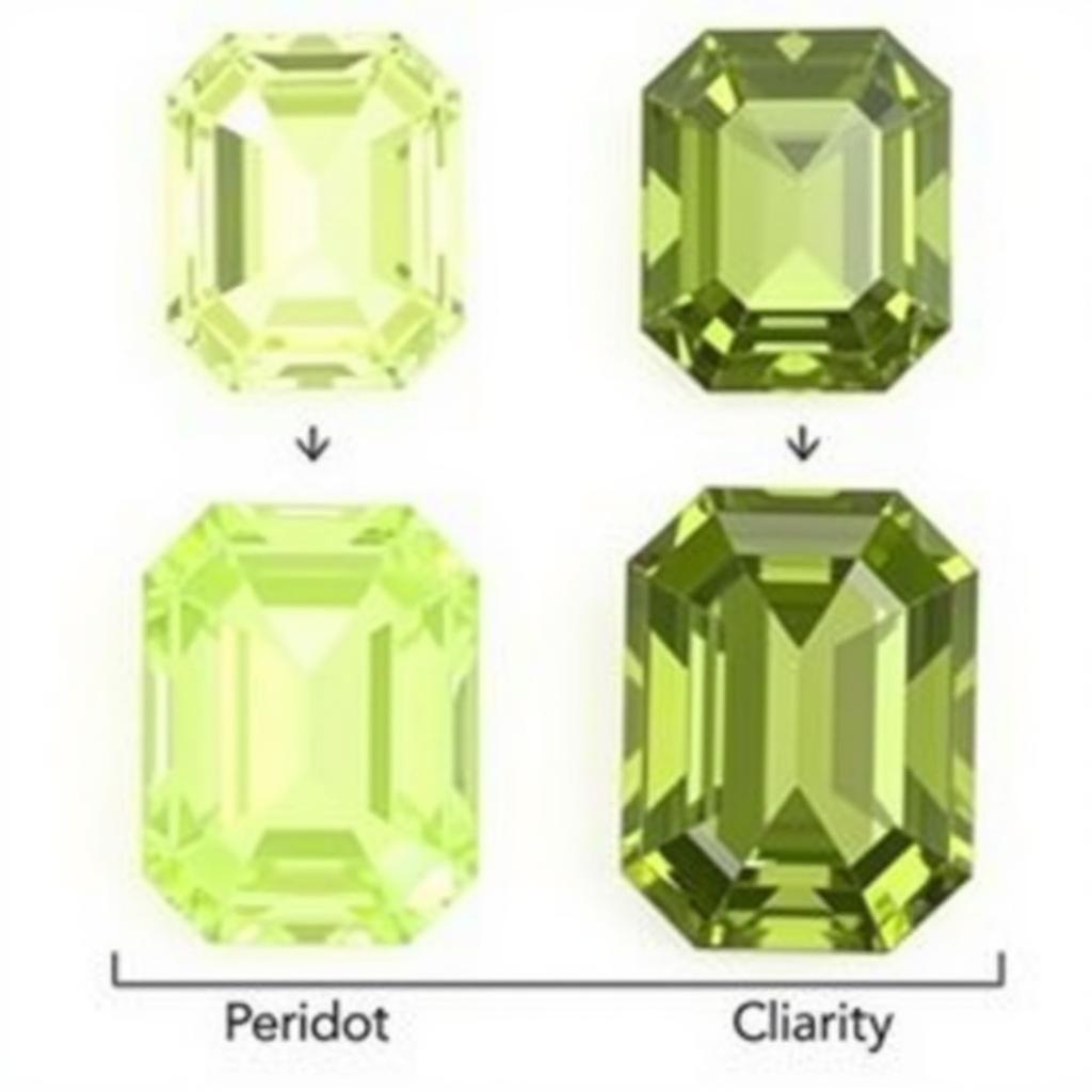 Peridot Color and Clarity Chart