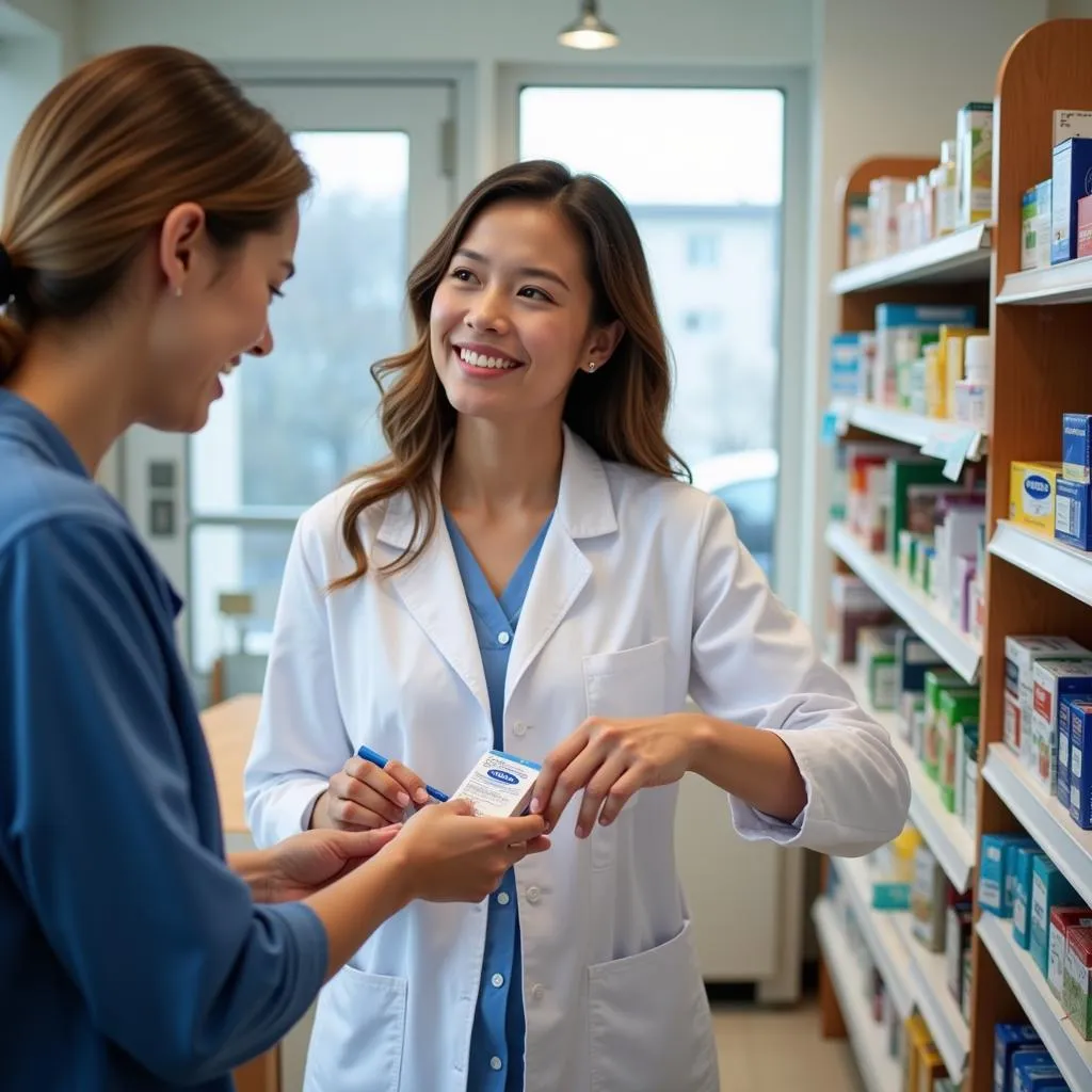 Pharmacist dispensing Getryl tablets