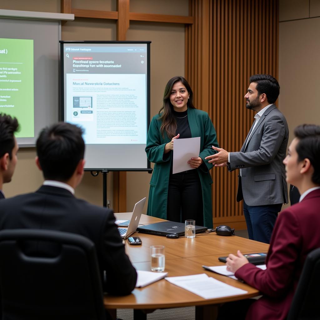 A PhD candidate presenting their research proposal