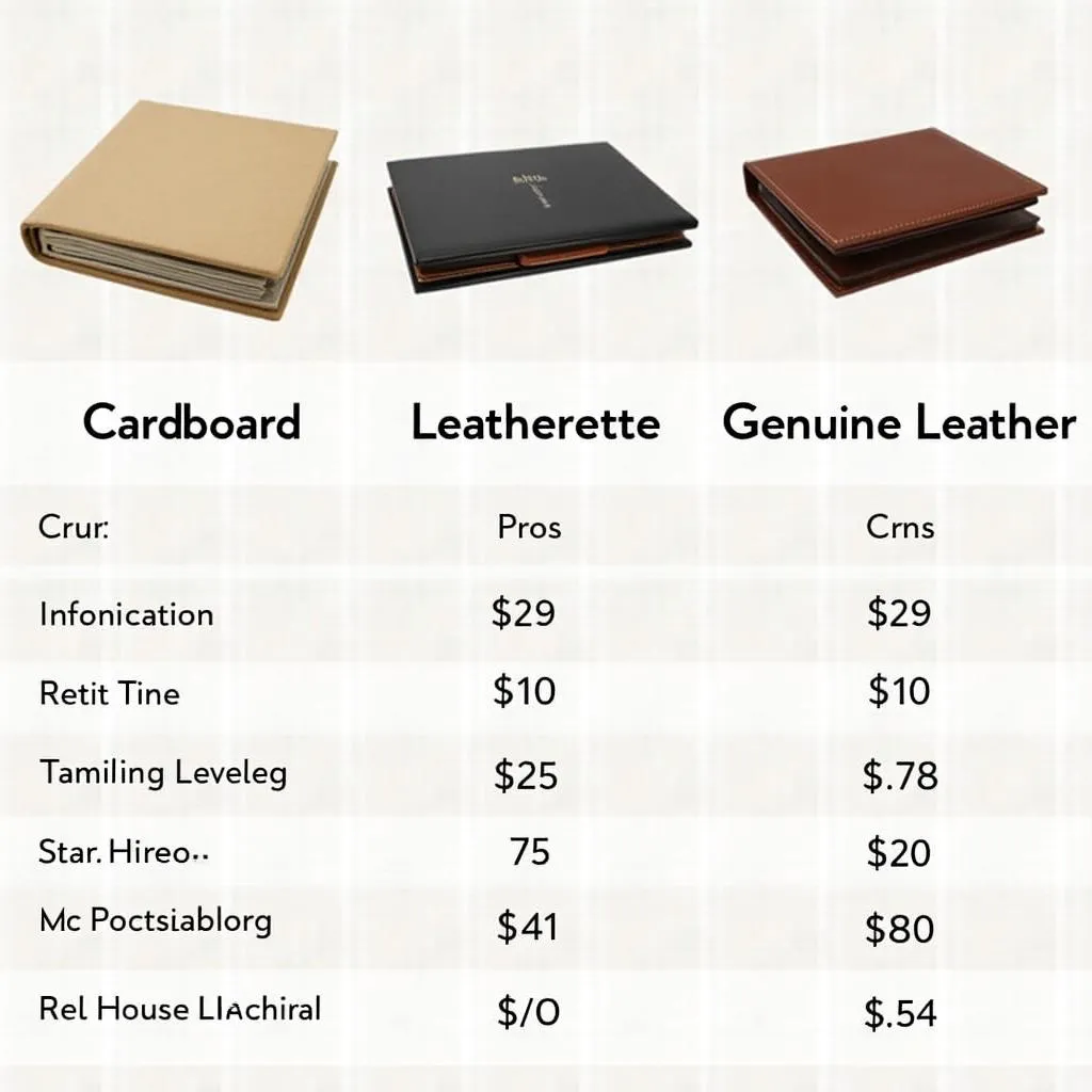 Photo Album Materials Comparison Chart