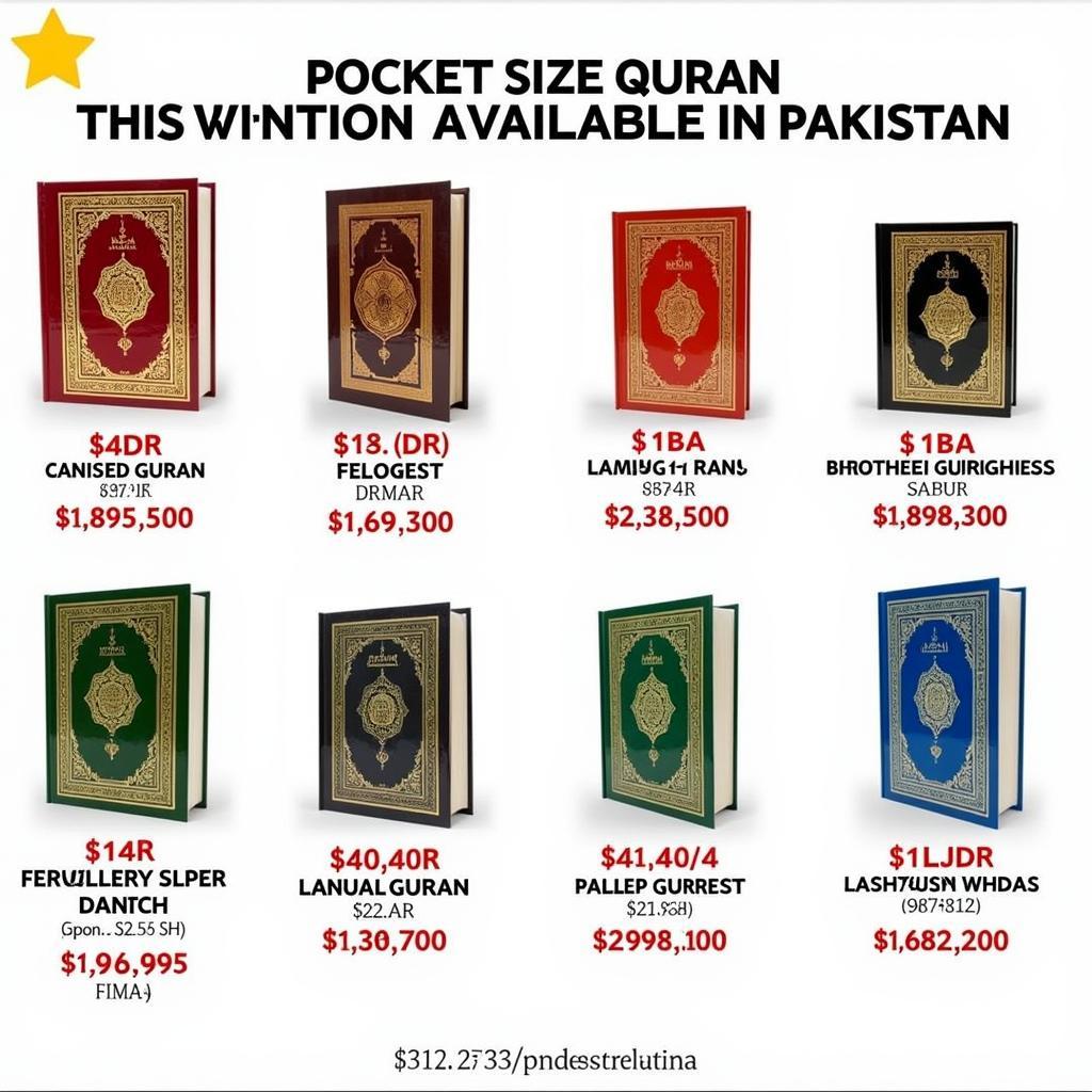 Variety of Pocket Size Qurans in Pakistan