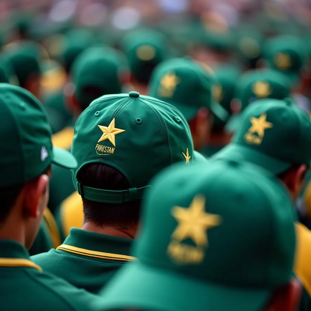 Pakistani cricket fans sporting polo caps