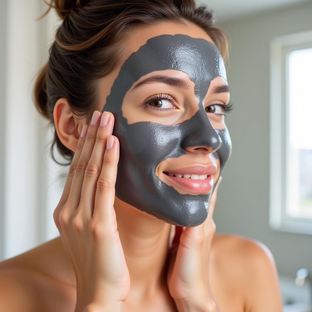 Woman Applying Ponds Charcoal Face Wash