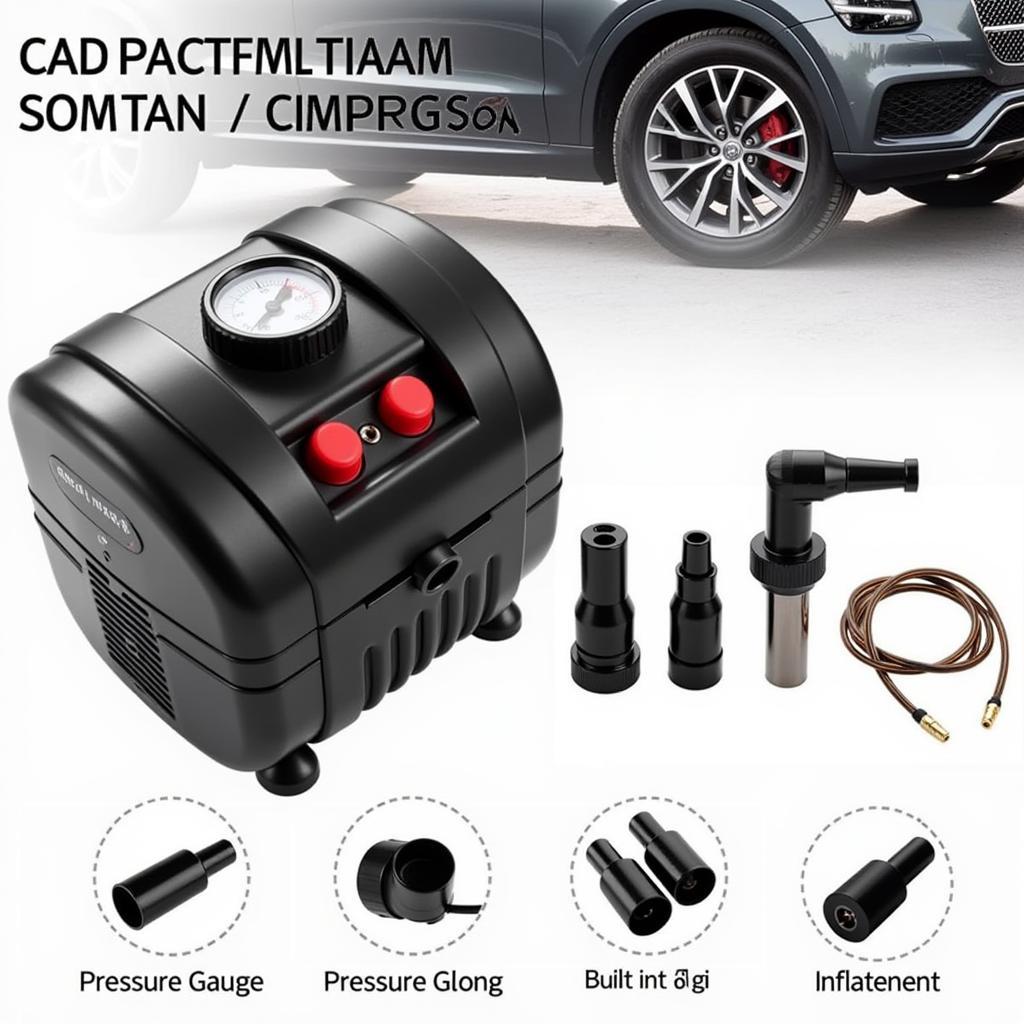 Portable air compressor for car