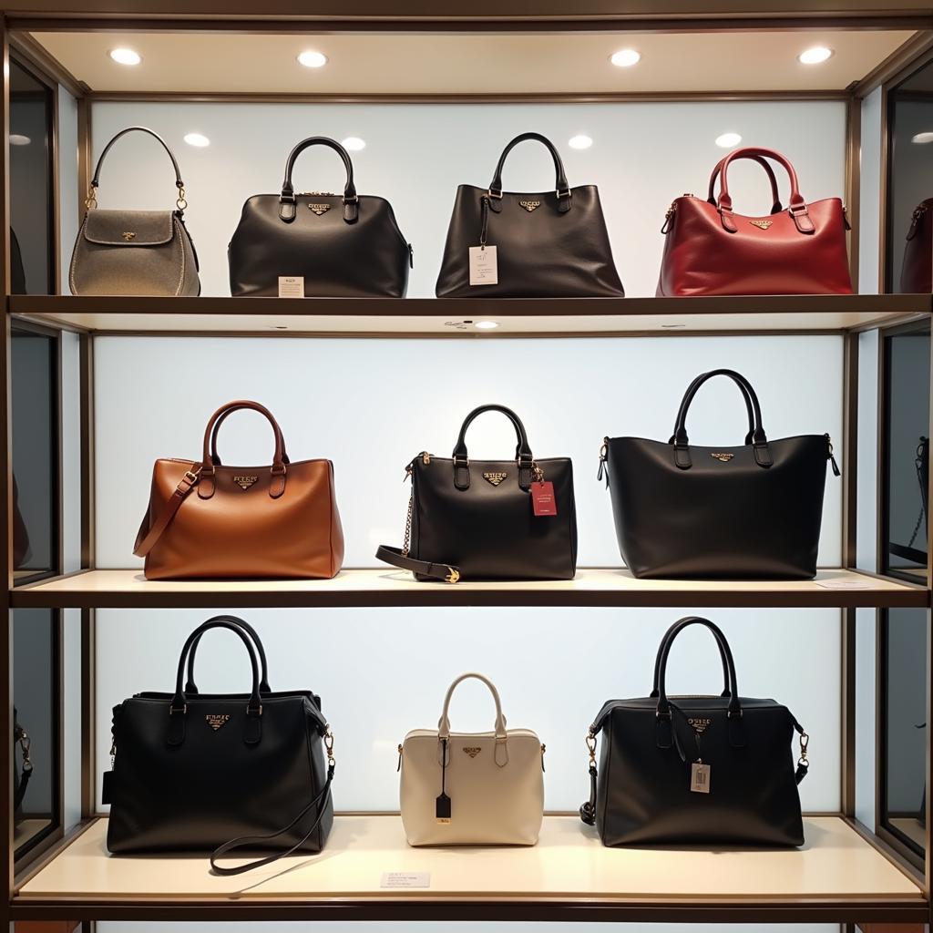 Prada bags displayed in a luxury boutique in Pakistan