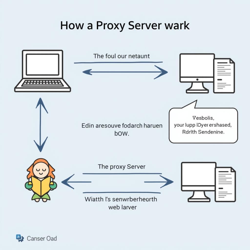 Proxy Server Diagram: Bypassing Website Blocks