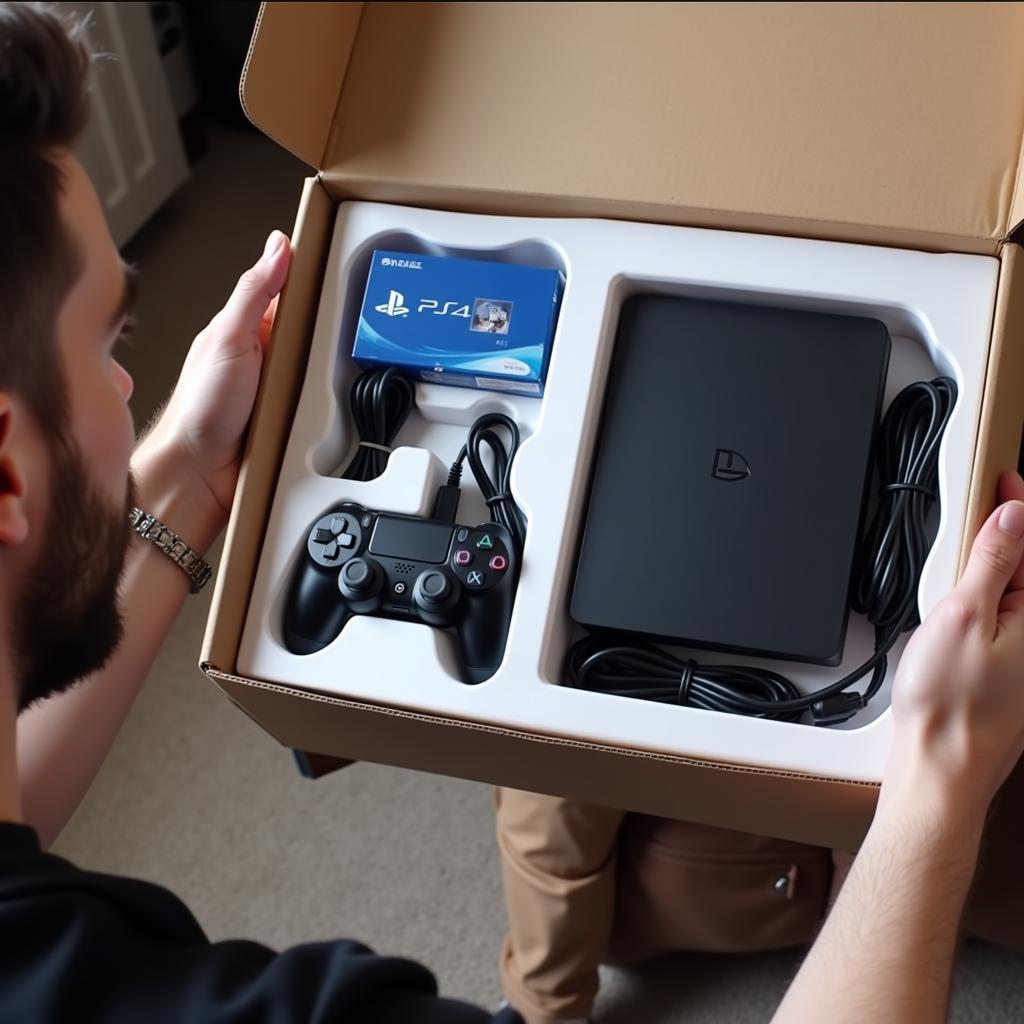 Unboxing a brand new PS4 console