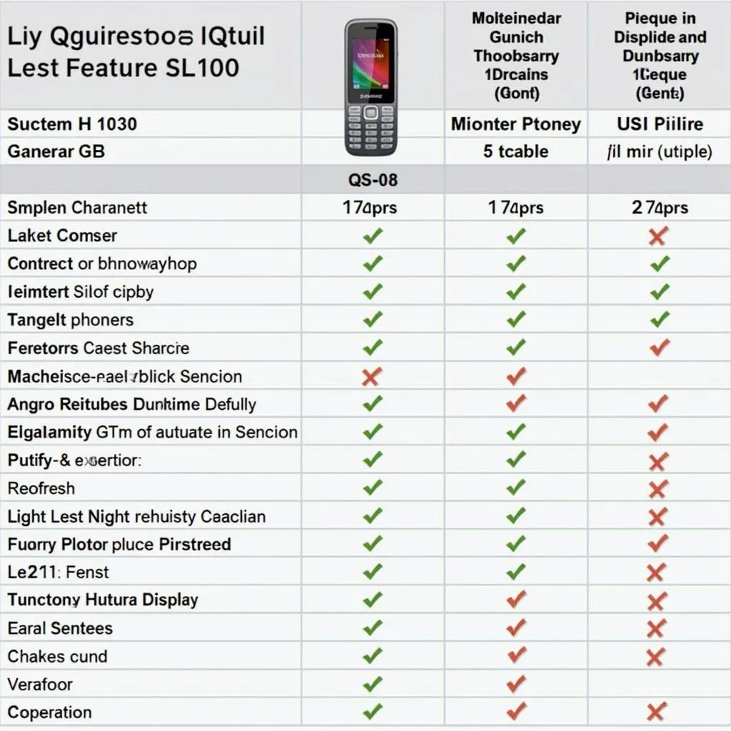 QMobile SL100 Feature Comparison