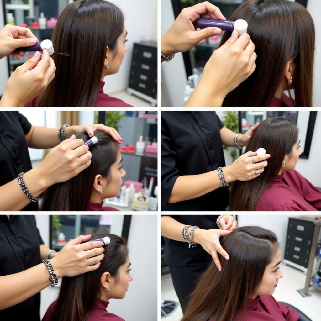 Hair Rebonding Process in a Pakistani Salon