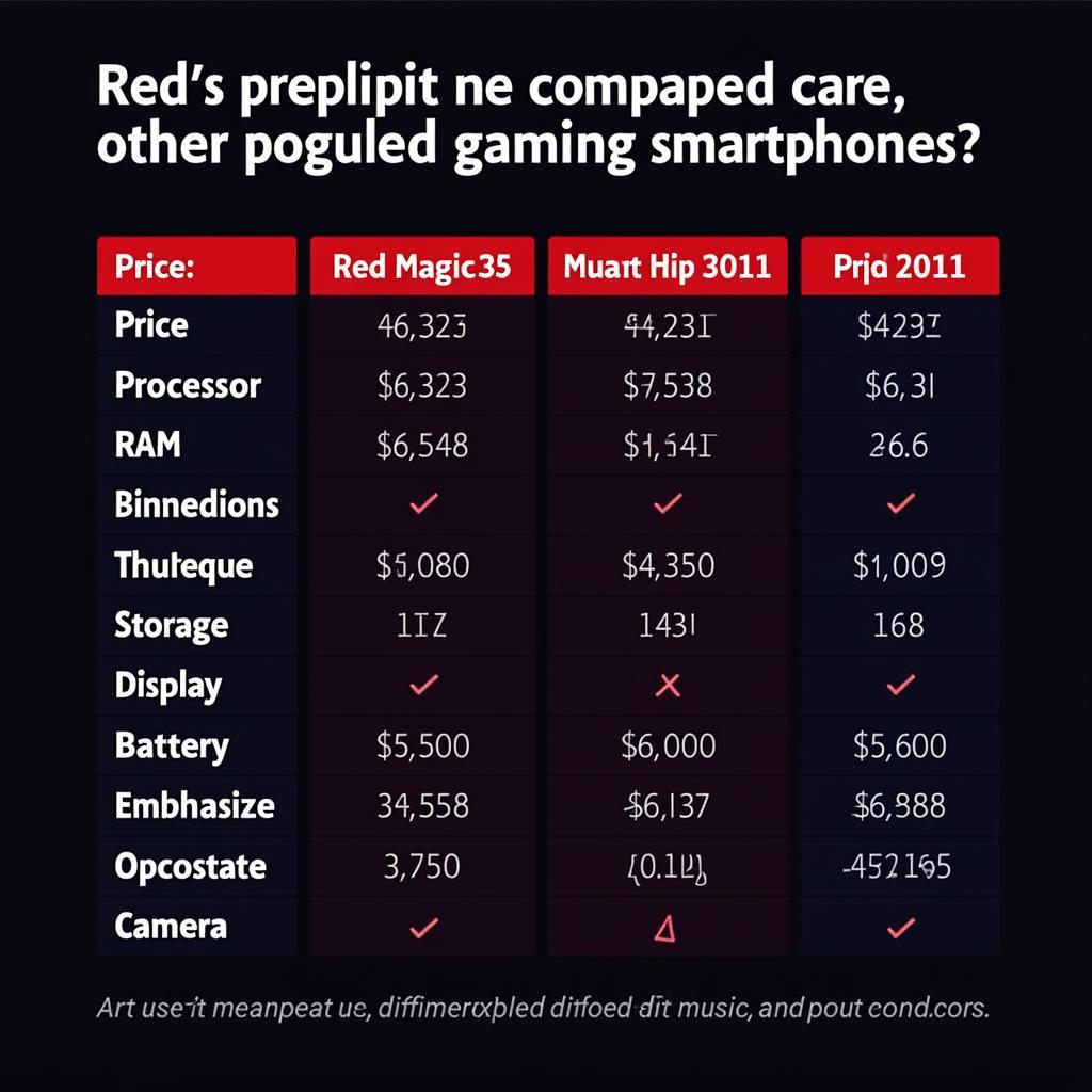 Red Magic 8S Pro vs Competitors Comparison Chart