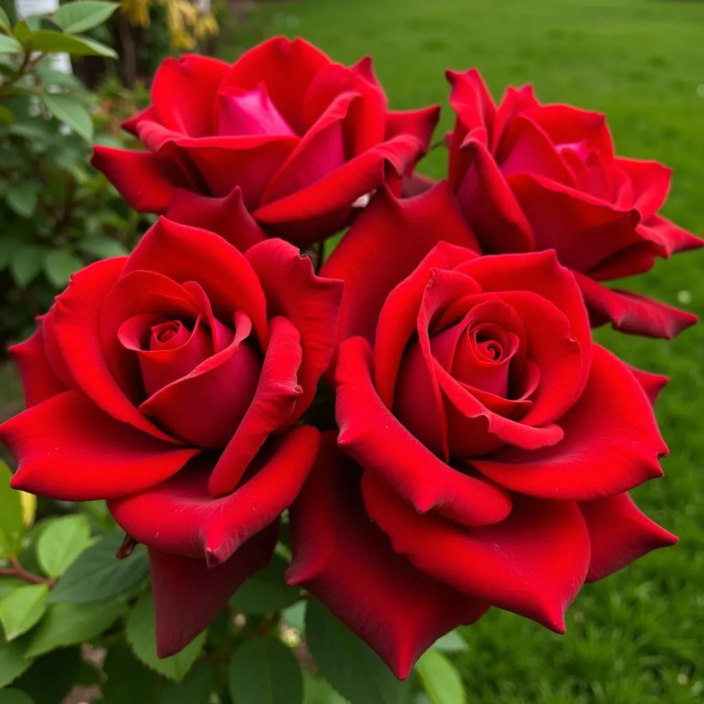 Red Roses Blooming in a Pakistan Garden