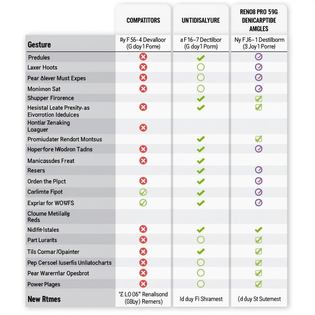 Reno8 Pro 5G Comparison Chart