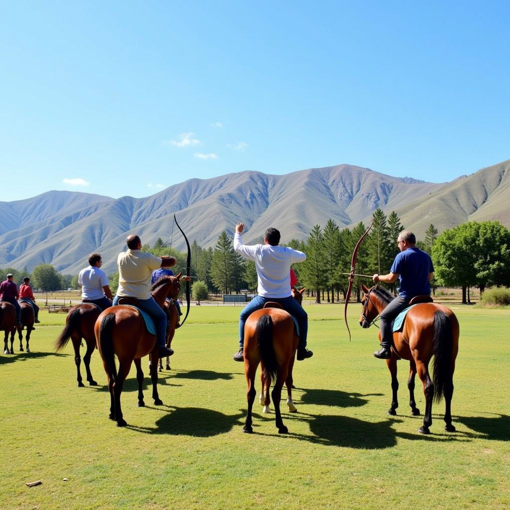 Engaging in recreational activities at a Pakistani resort