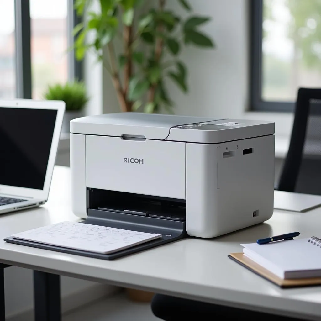 Ricoh 301 printer in an office setting in Pakistan