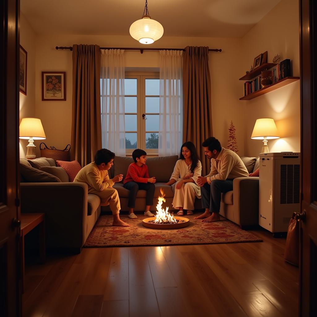 Pakistani Family Using Rinnai Gas Heater