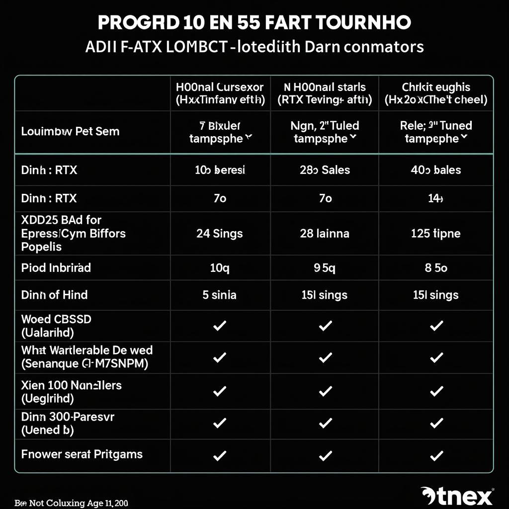 RTX Graphics Card Comparison Chart