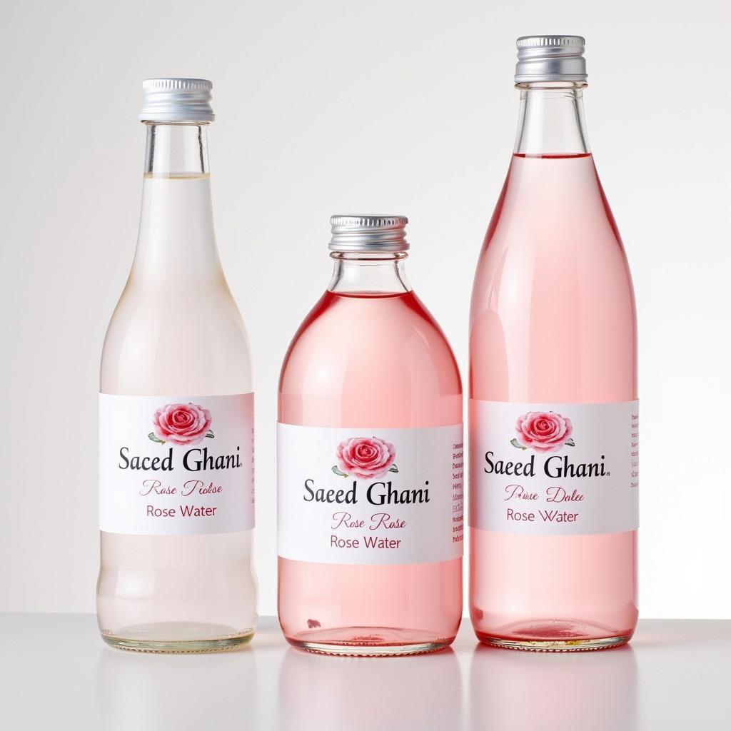 Saeed Ghani rose water bottle in various sizes