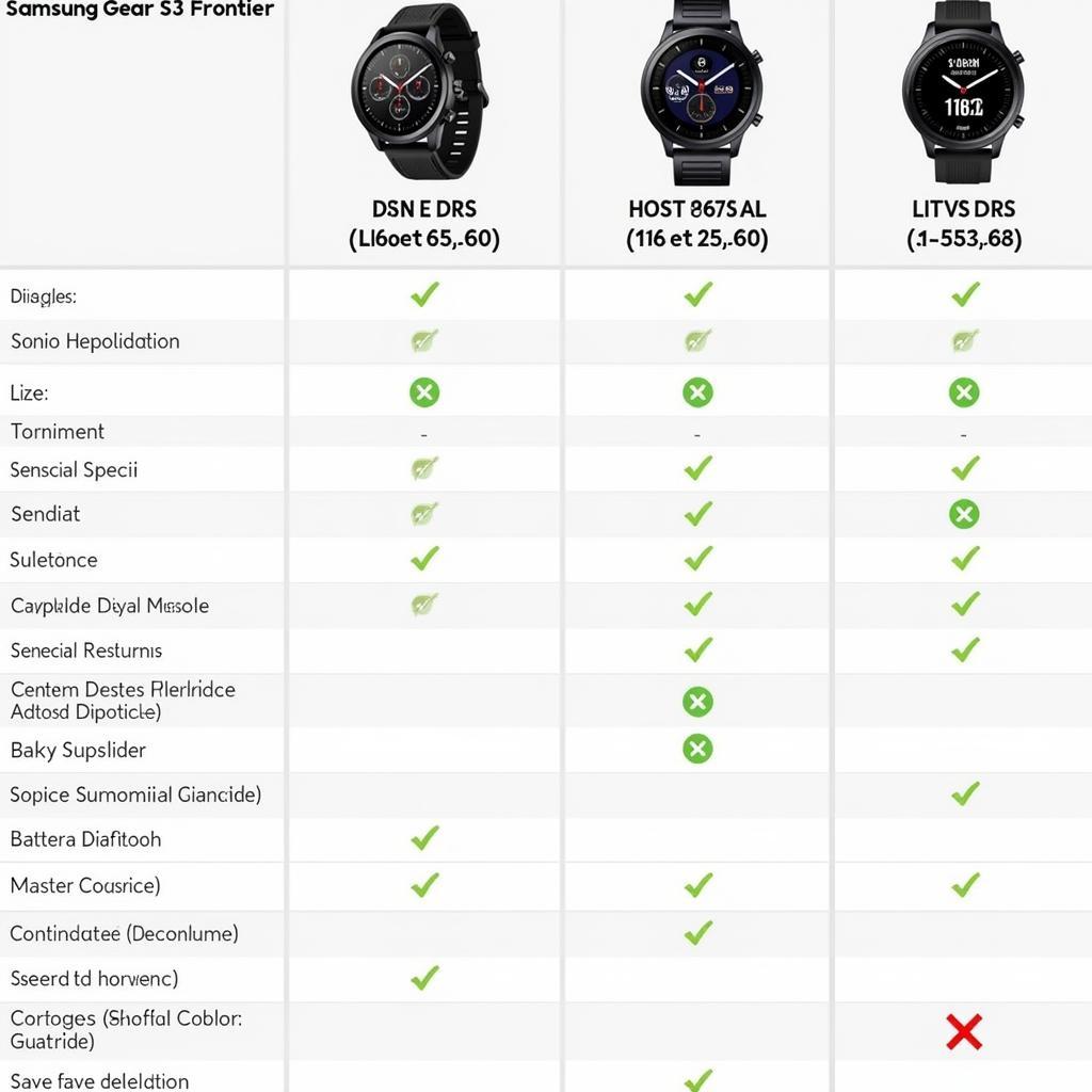 Samsung Gear S3 Frontier Comparison