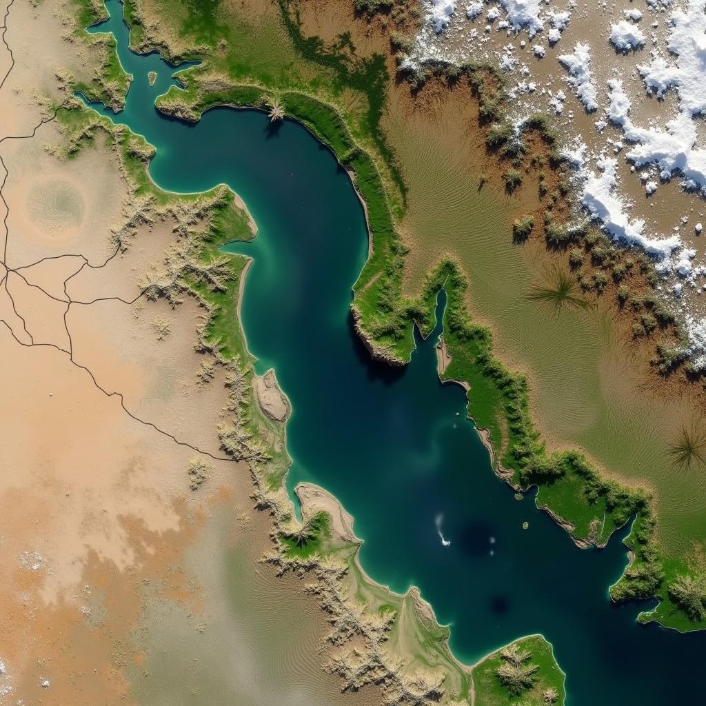 Satellite View of the Indus River Valley