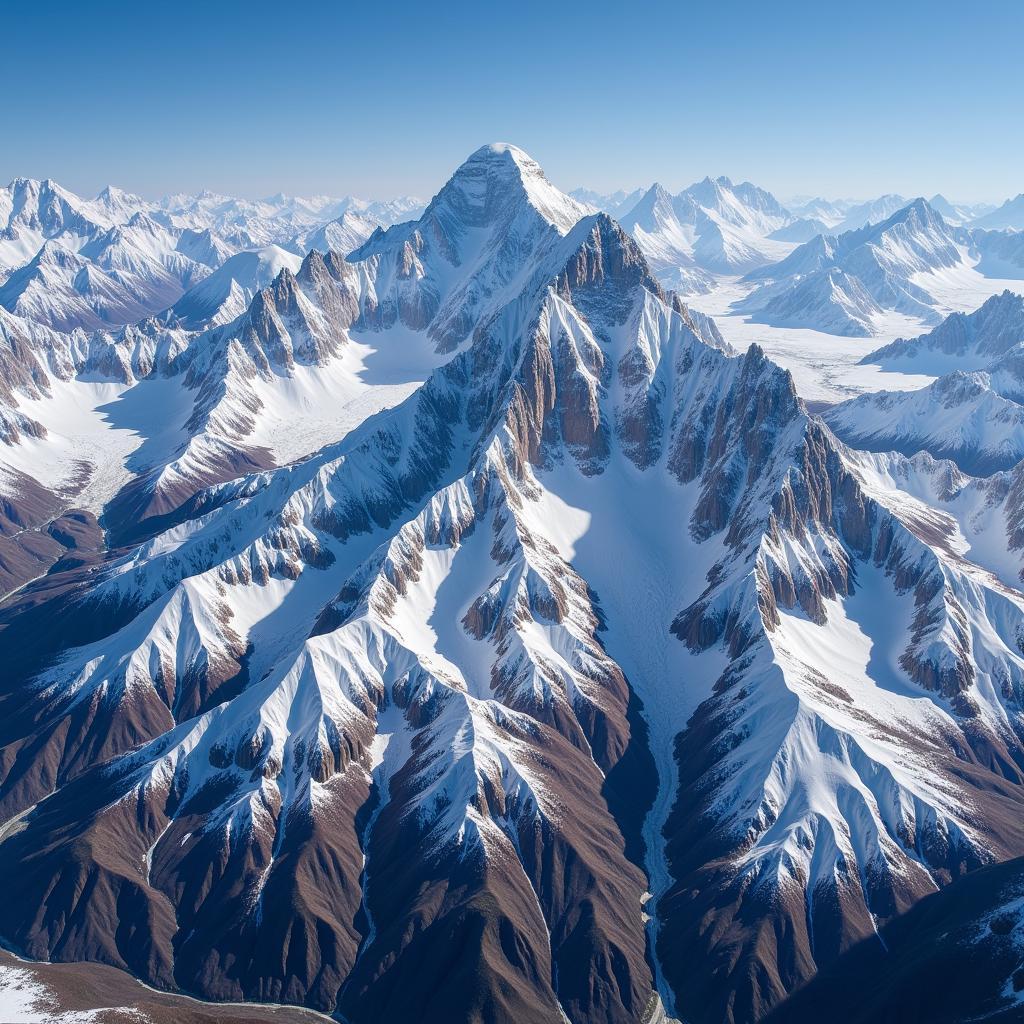 Satellite View of the Karakoram Range