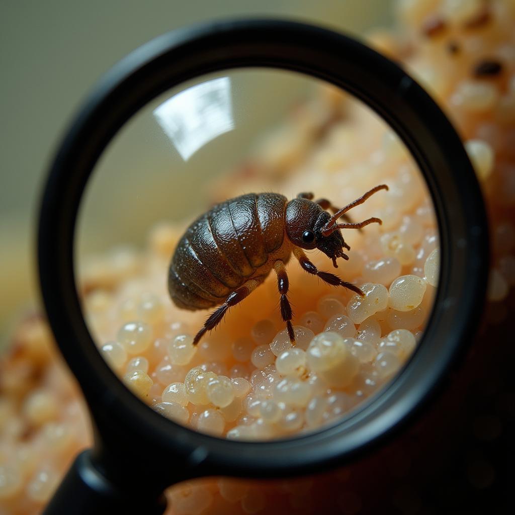 Microscopic view of scabies mites