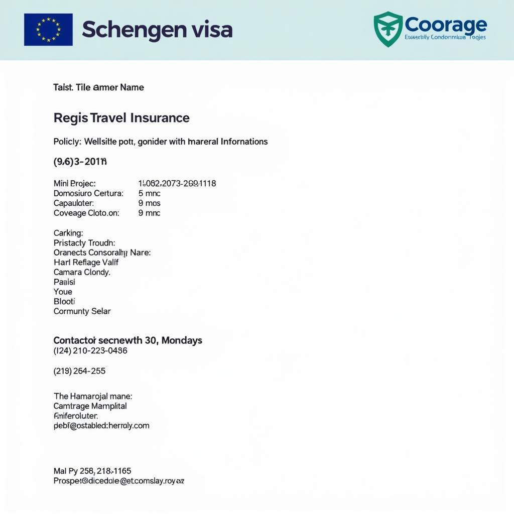 Schengen Visa Travel Insurance Policy