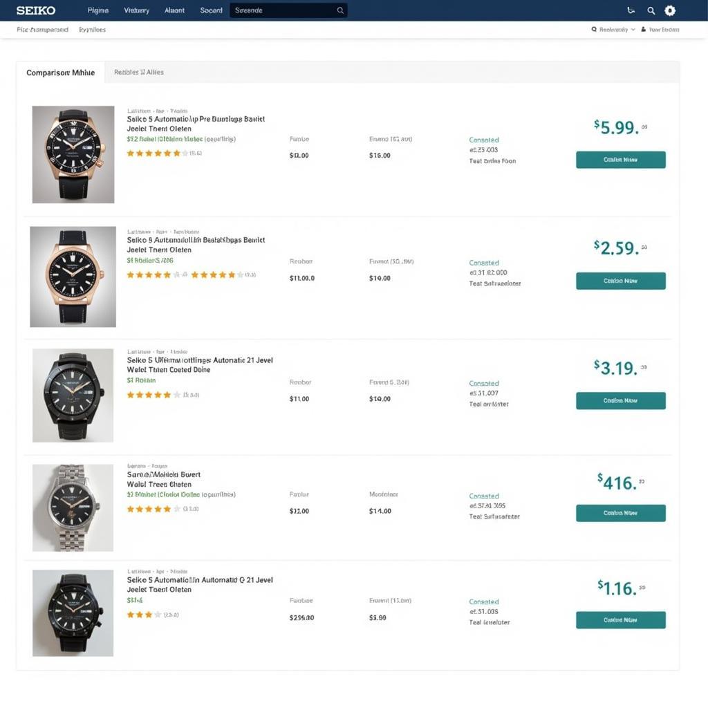 Seiko 5 Price Comparison