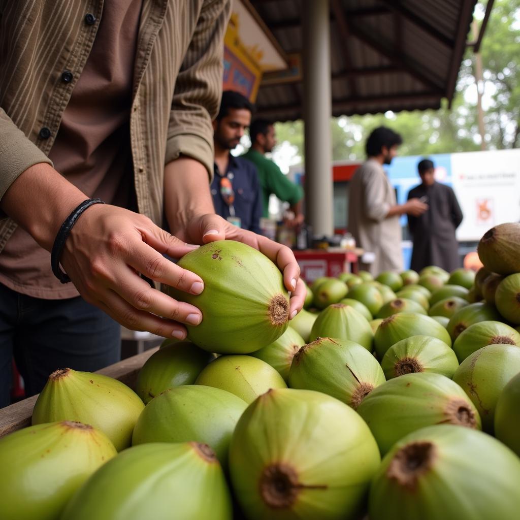 Selecting Fresh Green Coconut in Pakistan