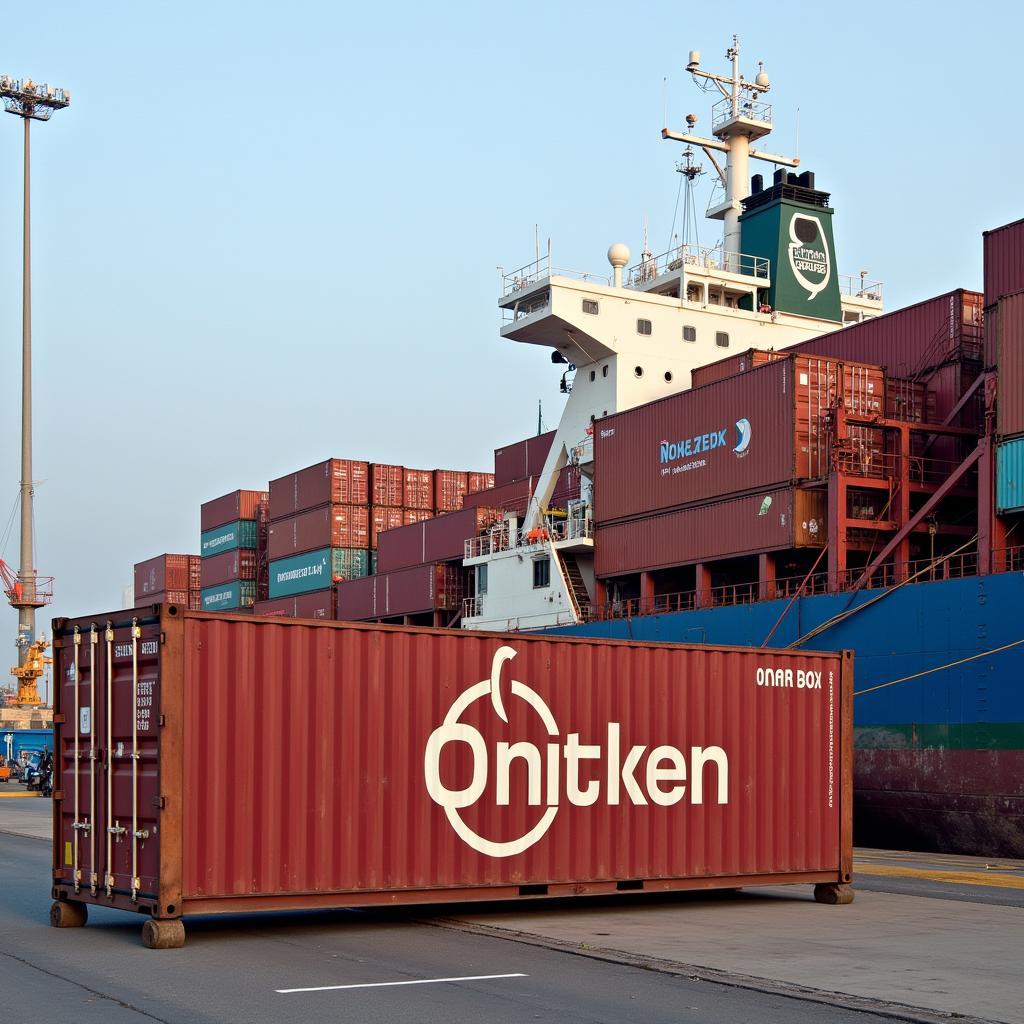 Shipping containers loaded with onions