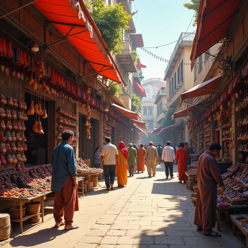 Shoe vendors in Anarkali Bazaar