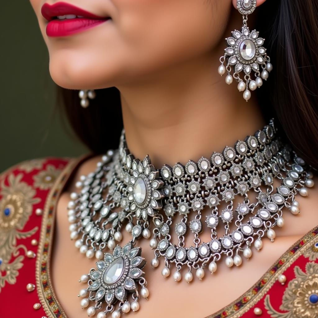 Kundan Silver Sets for Weddings in Pakistan