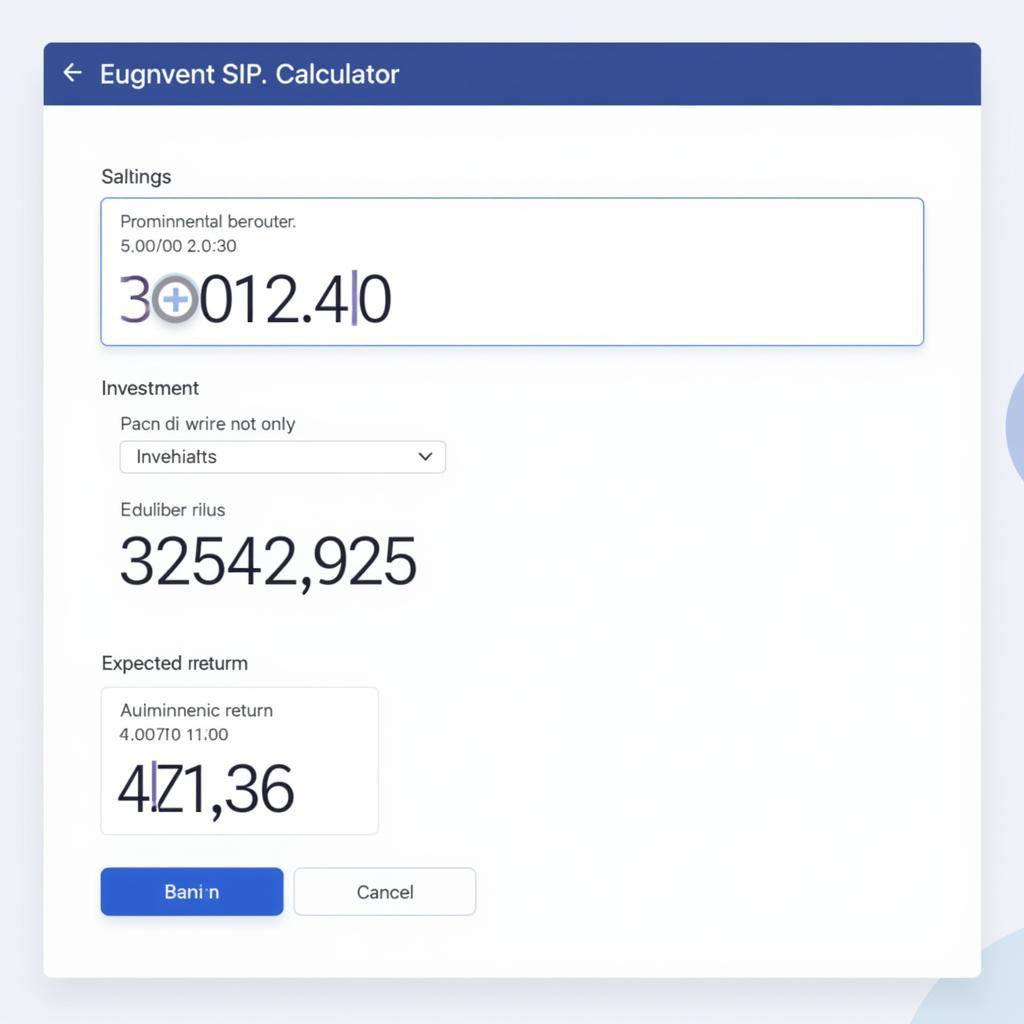 SIP calculator interface