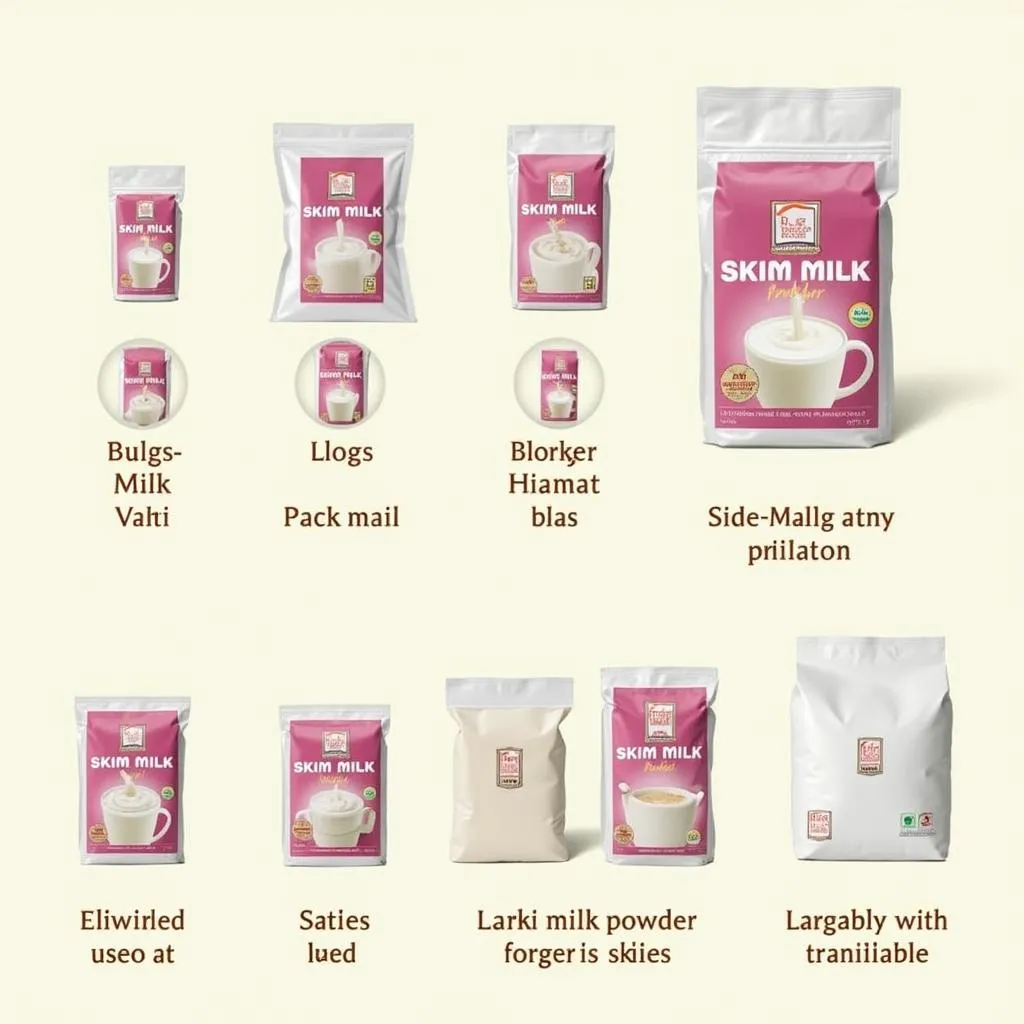 Various Packaging Sizes for Skim Milk Powder