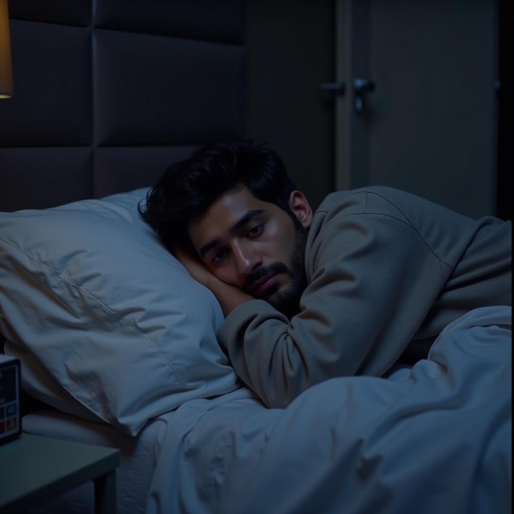 Worried Person Lying in Bed in Pakistan