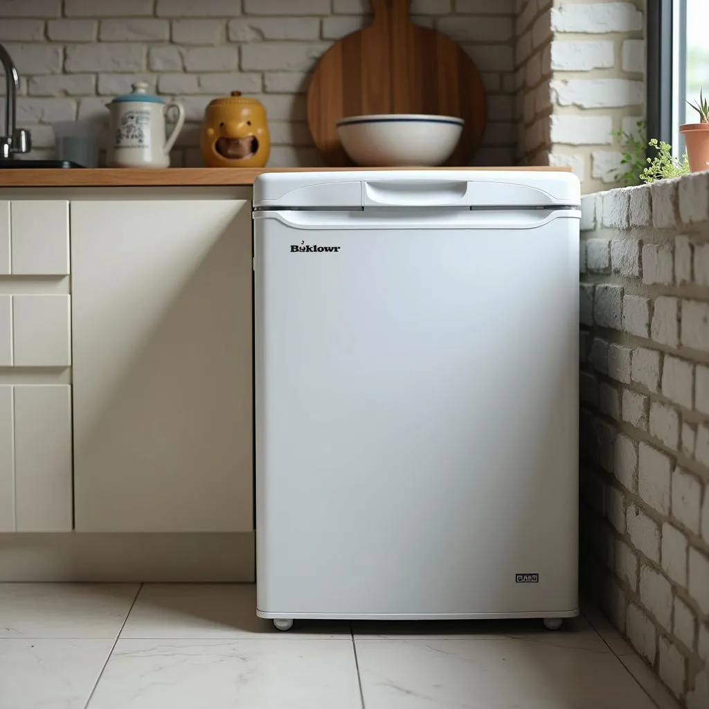 Small chest freezer in a Pakistani kitchen