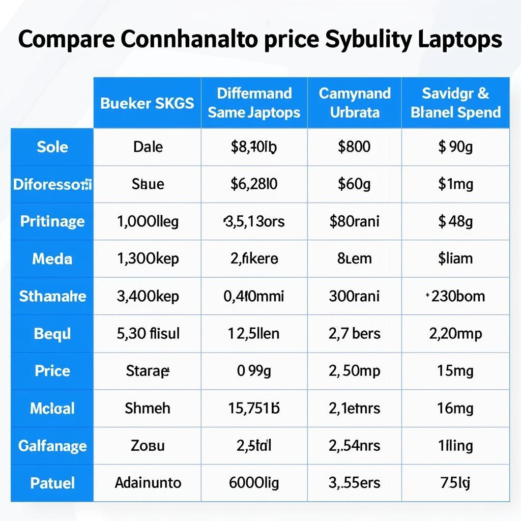 Price comparison chart of small laptops in Pakistan