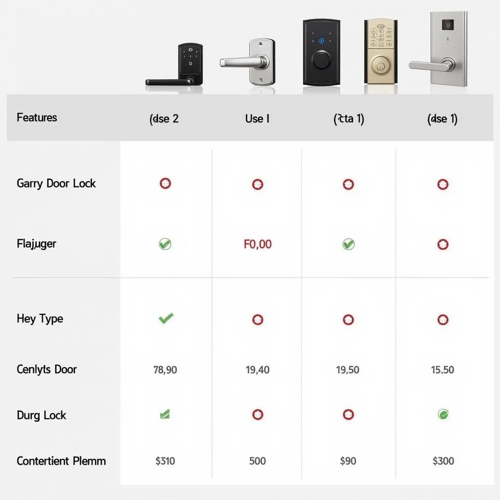 Smart Door Lock Features Comparison Table