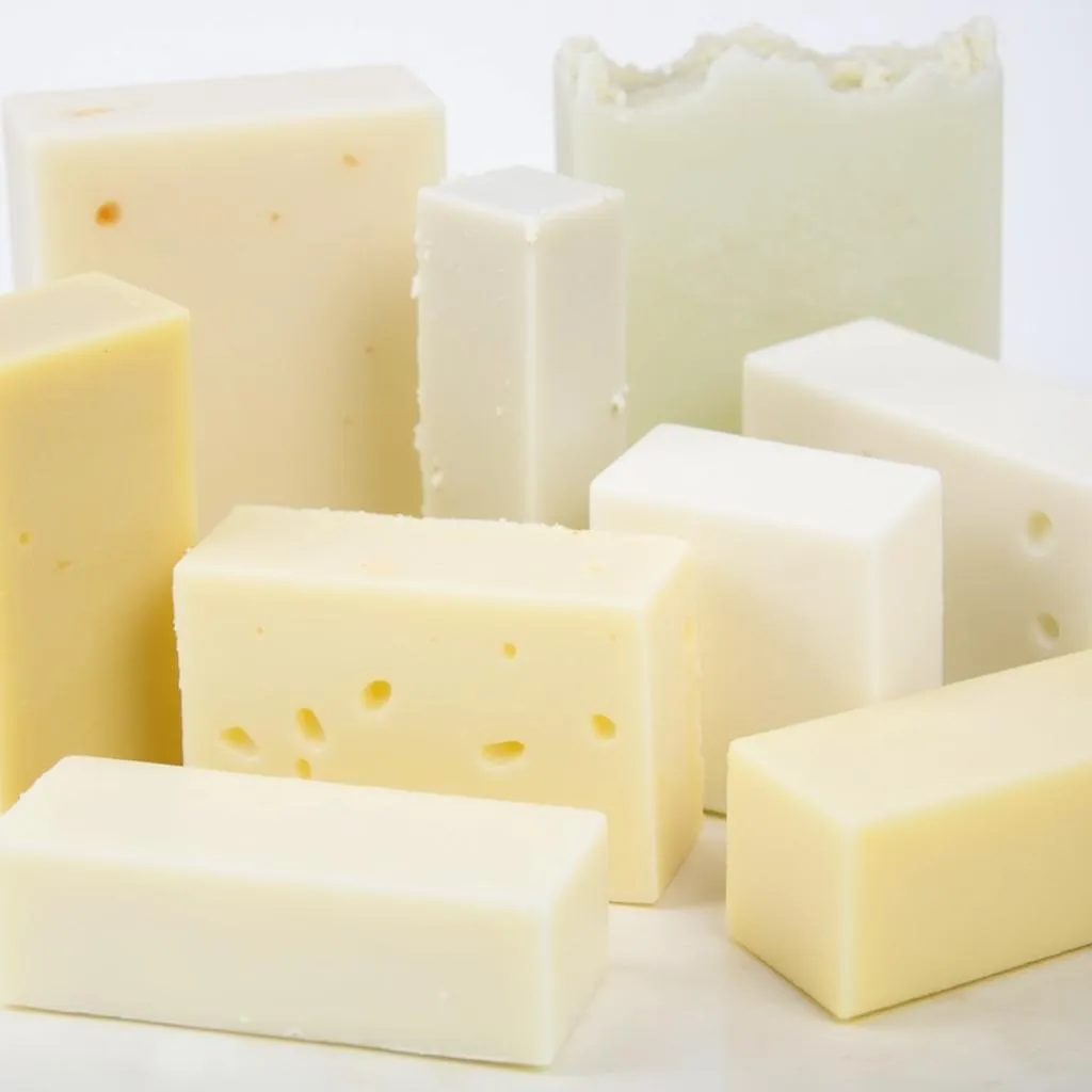 Various types of soap base blocks