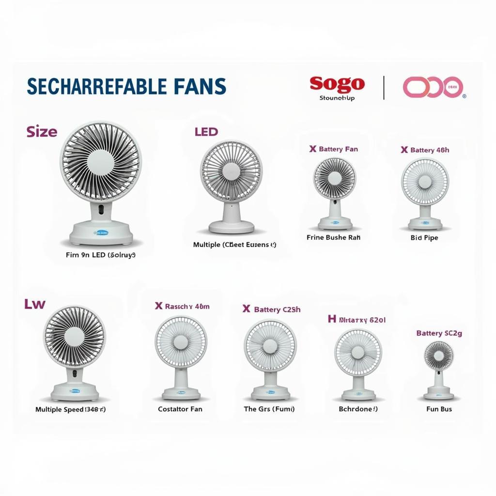 Sogo Rechargeable Fan Models Available in Pakistan