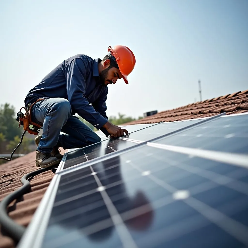 Solar panel installation in Pakistan