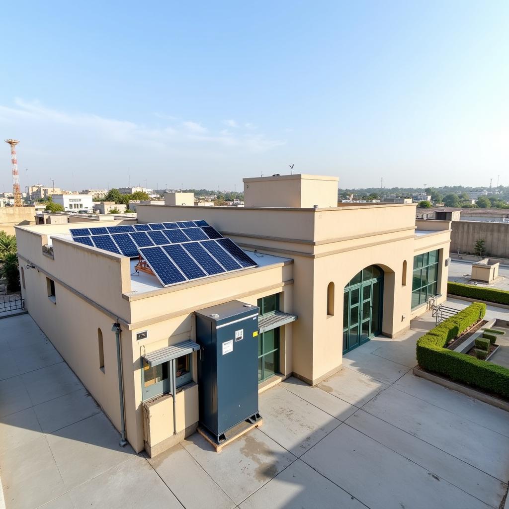 Solar Panel System on a Commercial Building in Pakistan