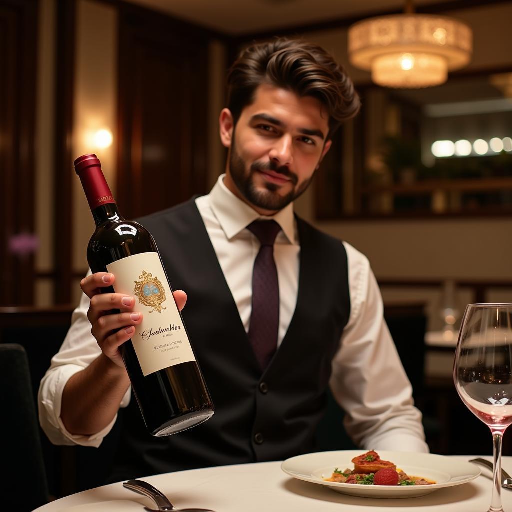 Sommelier Presenting Red Wine in Pakistan