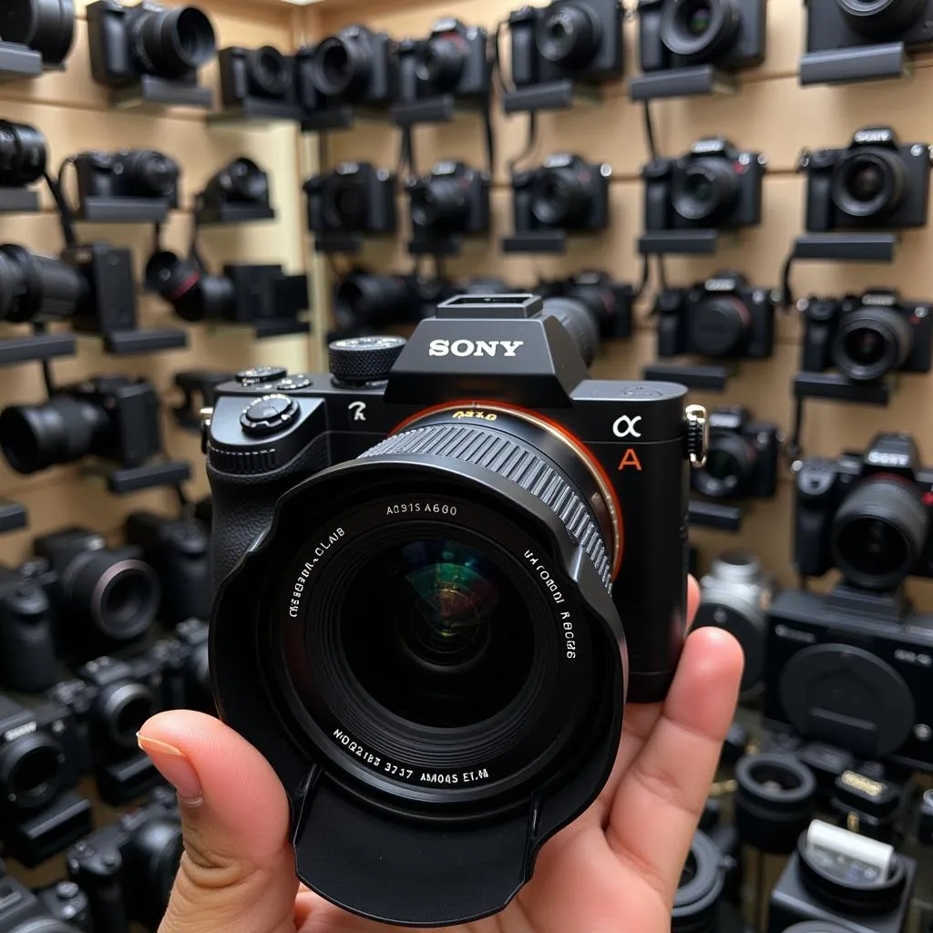 Sony Alpha A6400 displayed in a camera shop