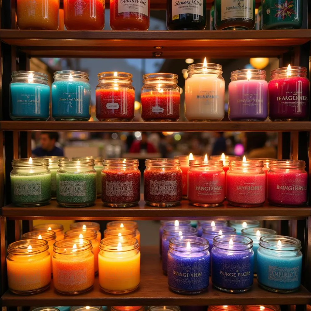 Sparkling Candles on Display