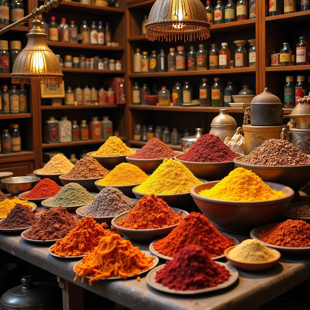 A vibrant spice shop in Pakistan