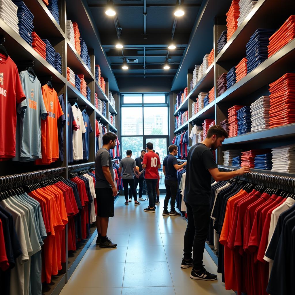 Shopping for Sports T-Shirts in a Pakistani Store