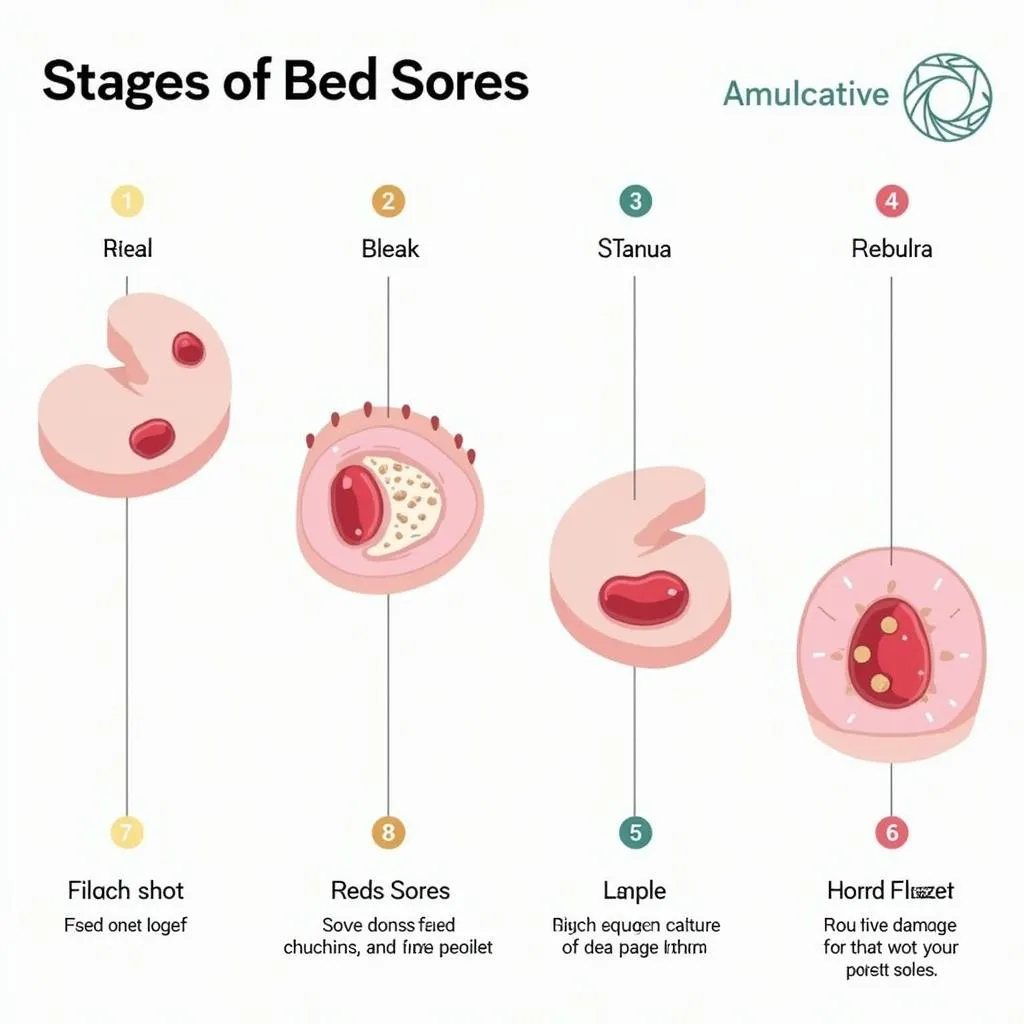 Bed sore stages illustration